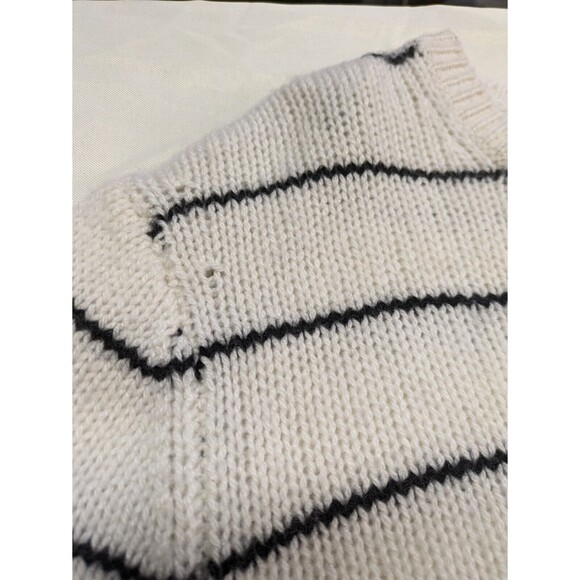 Vince 100% Cashmere Striped Crewneck Women's Knit Sweater White XXL NWT $395 - Picture 9 of 13